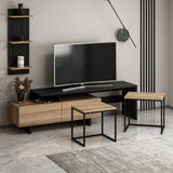 Comodă TV Vera - 8858, Negru - Dore, 180x40x50 cm