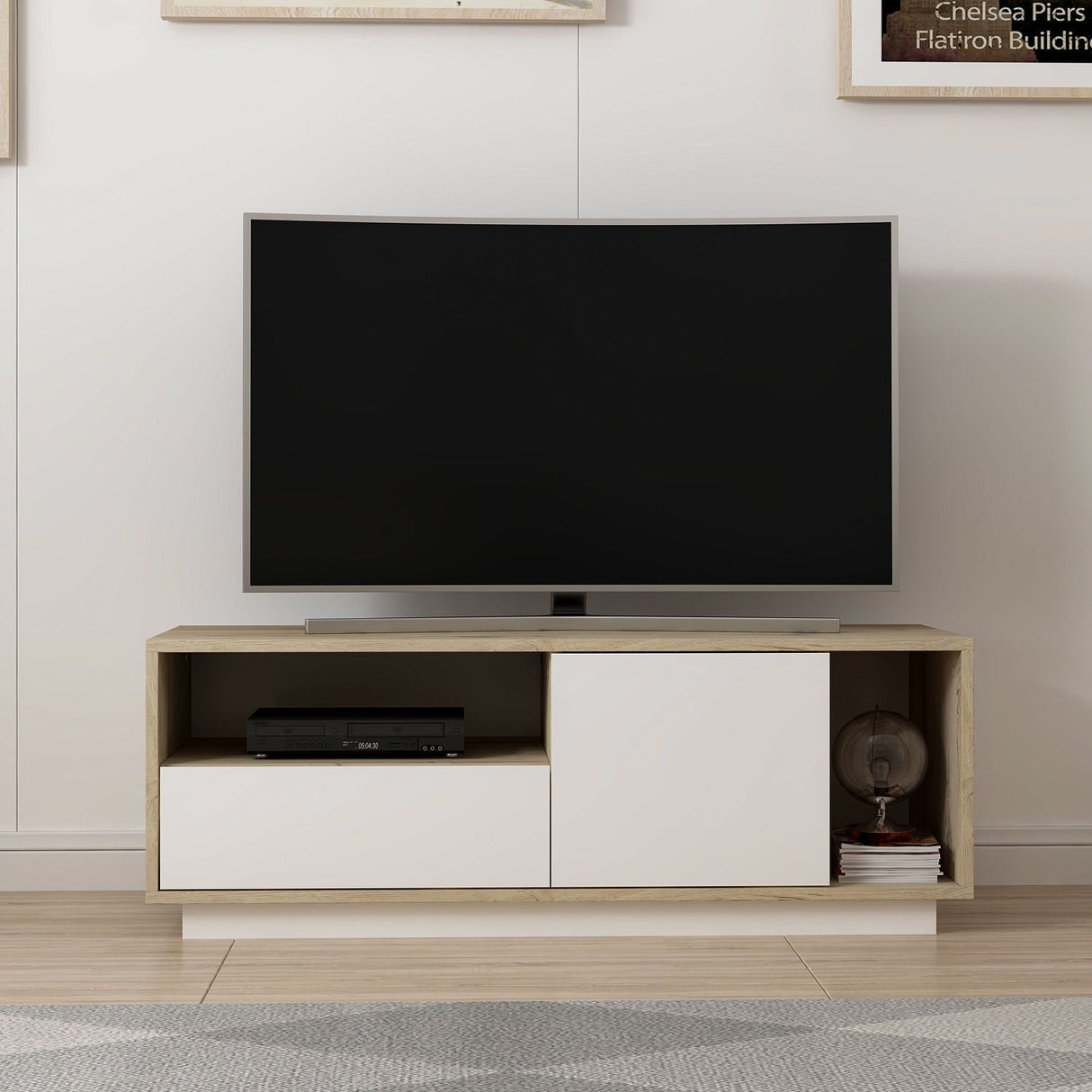 Comodă TV Dream - 8875, Alb, 120x40x44 cm