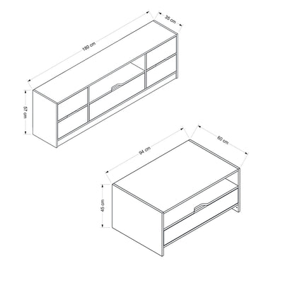 Set mobilă pentru sufragerie Elina - 9007, Alb - Dore, 180x35x57 cm, SKU 506MNR1150, imagine 6