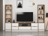 Comodă TV Elina - 9010, Alb - Dore, 180x35x57 cm