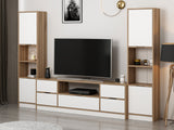 Comodă TV Elina - 9011, Alb - Dore, 180x35x57 cm