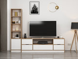 Comodă TV Elina - 9012, Alb - Dore, 180x35x57 cm