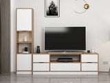 Comodă TV Elina - 9013, Alb - Dore, 180x35x57 cm