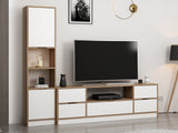 Comodă TV Elina - 9013, Alb - Dore, 180x35x57 cm
