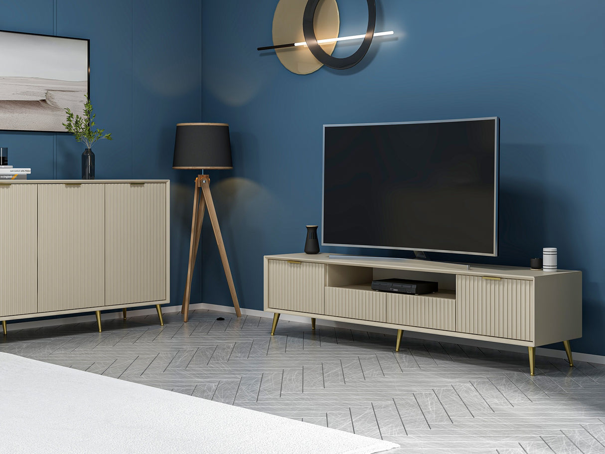 Comodă TV Luxe, Sandstone, 180x35x45 cm