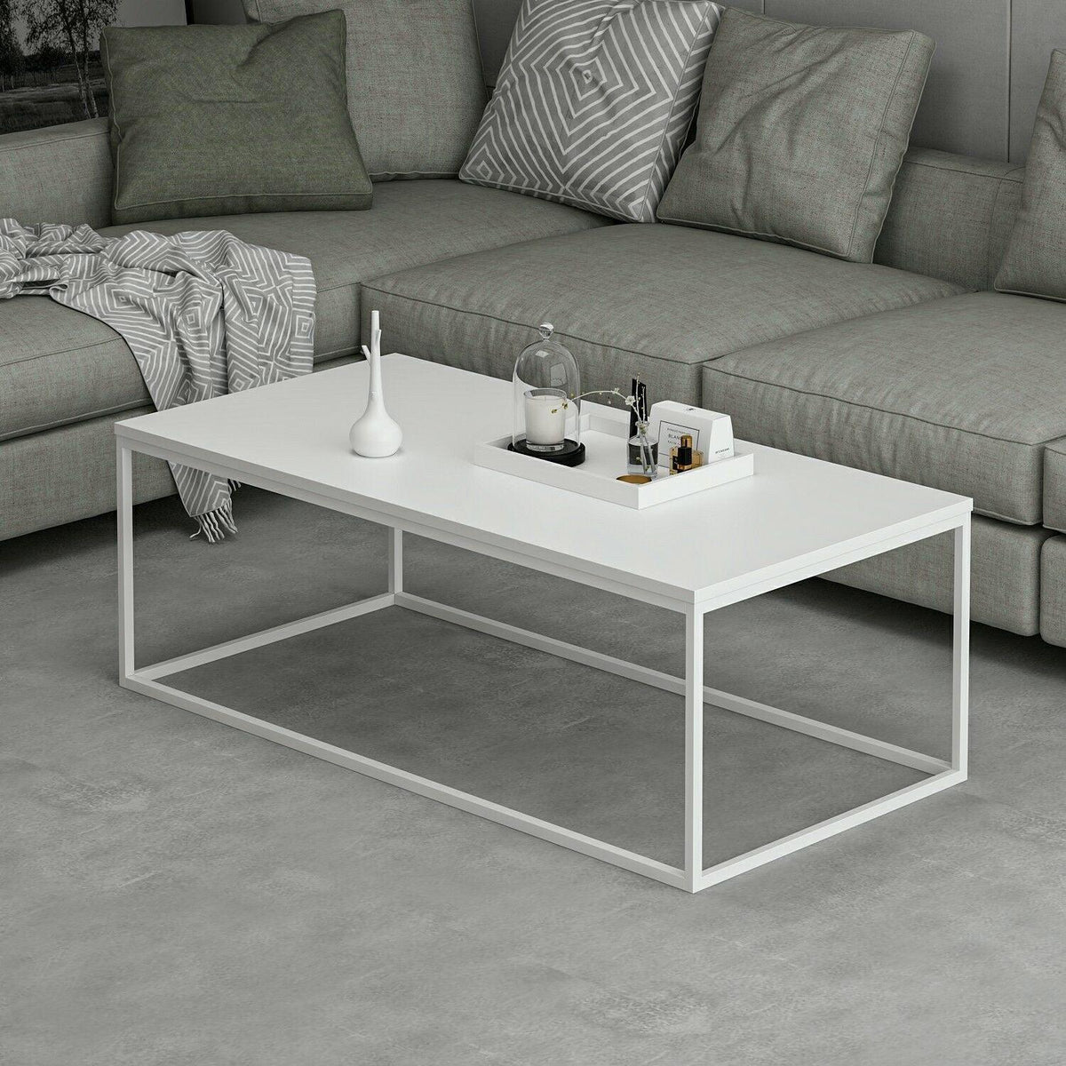 Alb | SKU: 506MNR1203 | Măsuță de cafea Tiger, 120x60x42 cm, varianta Alb, produs pentru amenajarea locuinței, disponibil online în România la CasaMob