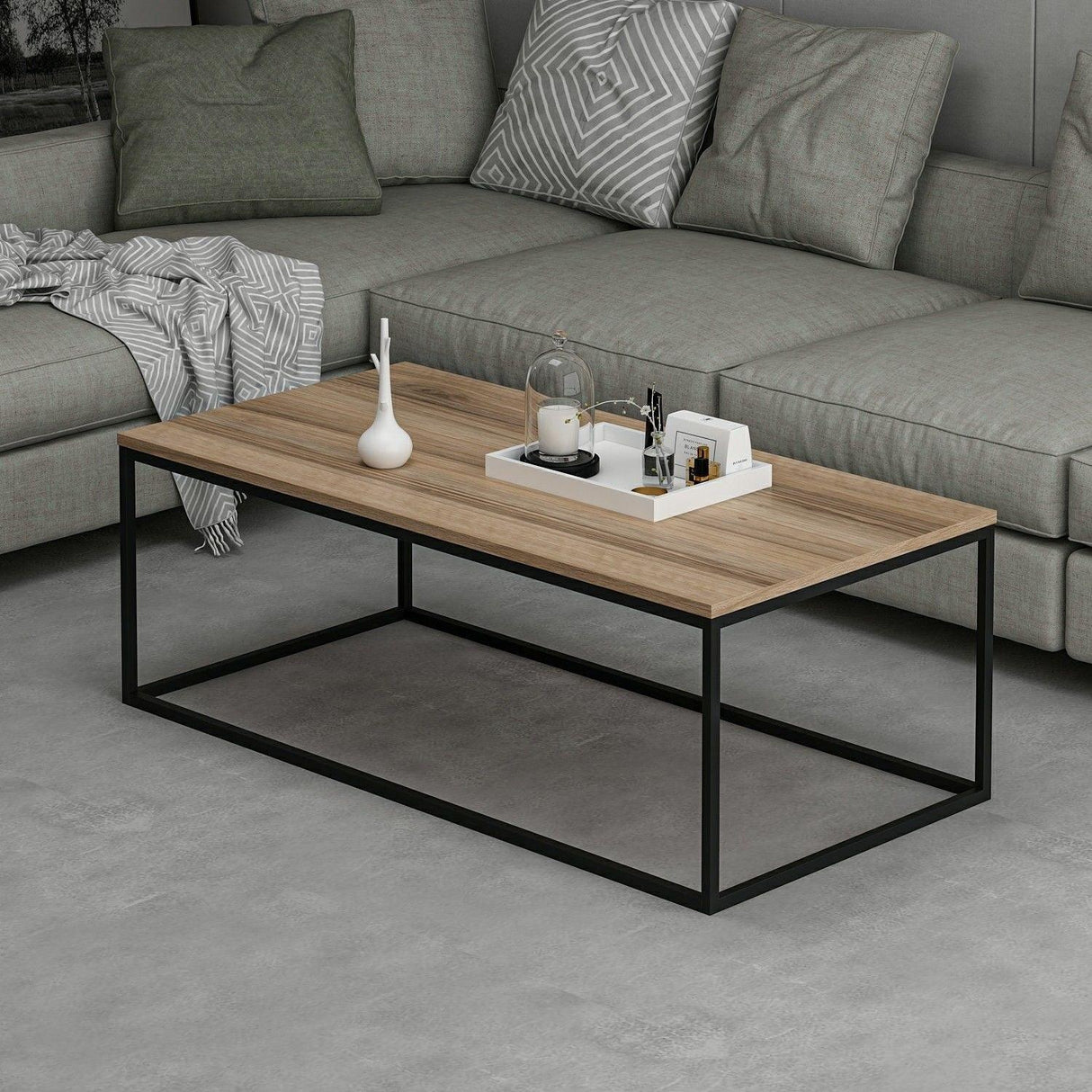 Măsuță de cafea Tiger, Diverse culori, 120x60x42 cm - Nuc | SKU: 506MNR1204 | Măsuță de cafea Tiger, 120x60x42 cm, varianta Nuc, produs pentru amenajarea locuinței, disponibil online în România la CasaMob