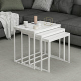 Set 3 măsuțe de cafea Evia, Diverse culori, 55x40x50 cm - Alb | SKU: 506MNR1206 | Set 3 măsuțe de cafea Evia, 55x40x50 cm, varianta Alb, produs pentru amenajarea locuinței, disponibil online în România la CasaMob