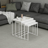 Set 3 măsuțe de cafea Evia, Diverse culori, 55x40x50 cm - Alb | SKU: 506MNR1206 | Set 3 măsuțe de cafea Evia, 55x40x50 cm, varianta Alb, produs pentru amenajarea locuinței, disponibil online în România la CasaMob