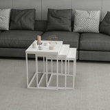 Set 3 măsuțe de cafea Evia, Diverse culori, 55x40x50 cm - Alb | SKU: 506MNR1206 | Set 3 măsuțe de cafea Evia, 55x40x50 cm, varianta Alb, produs pentru amenajarea locuinței, disponibil online în România la CasaMob