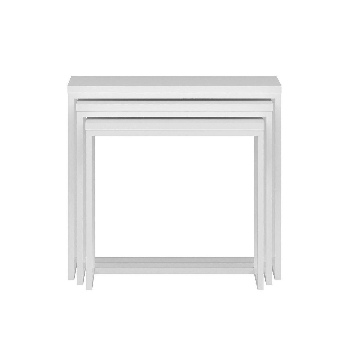 Set 3 măsuțe de cafea Evia, Diverse culori, 55x40x50 cm - Alb | SKU: 506MNR1206 | Set 3 măsuțe de cafea Evia, 55x40x50 cm, varianta Alb, produs pentru amenajarea locuinței, disponibil online în România la CasaMob