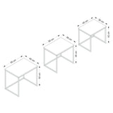 Set 3 măsuțe de cafea Evia, Diverse culori, 55x40x50 cm - Alb | SKU: 506MNR1206 | Set 3 măsuțe de cafea Evia, 55x40x50 cm, varianta Alb, produs pentru amenajarea locuinței, disponibil online în România la CasaMob