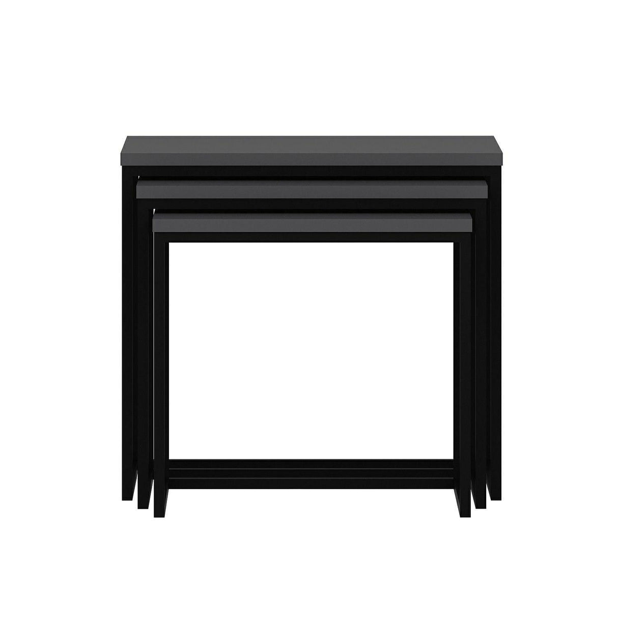 Set 3 măsuțe de cafea Evia, Diverse culori, 55x40x50 cm - Antracit | SKU: 506MNR1208 | Set 3 măsuțe de cafea Evia, 55x40x50 cm, varianta Antracit, produs pentru amenajarea locuinței, disponibil online în România la CasaMob