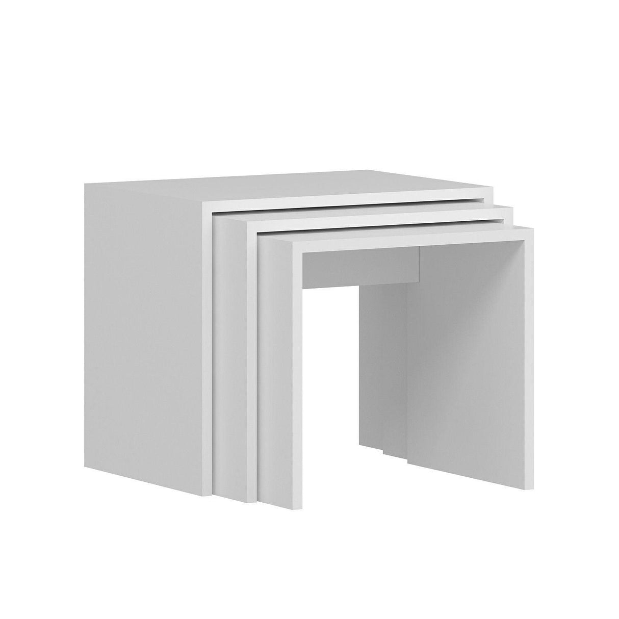Set 3 măsuțe de cafea Alya, Diverse culori, 55x40x47 cm - Alb | SKU: 506MNR1214 | Set 3 măsuțe de cafea Alya, 55x40x47 cm, varianta Alb, produs pentru amenajarea locuinței, disponibil online în România la CasaMob
