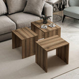 Set 3 măsuțe de cafea Alya, Diverse culori, 55x40x47 cm - Nuc | SKU: 506MNR1215 | Set 3 măsuțe de cafea Alya, 55x40x47 cm, varianta Nuc, produs pentru amenajarea locuinței, disponibil online în România la CasaMob