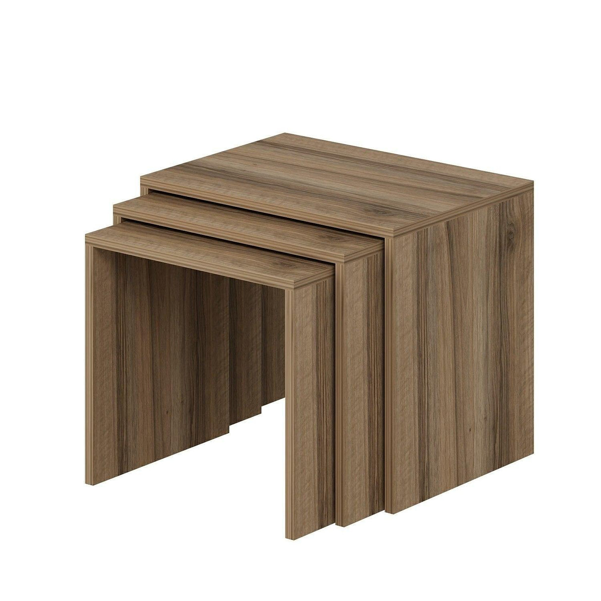 Set 3 măsuțe de cafea Alya, Diverse culori, 55x40x47 cm - Nuc | SKU: 506MNR1215 | Set 3 măsuțe de cafea Alya, 55x40x47 cm, varianta Nuc, produs pentru amenajarea locuinței, disponibil online în România la CasaMob