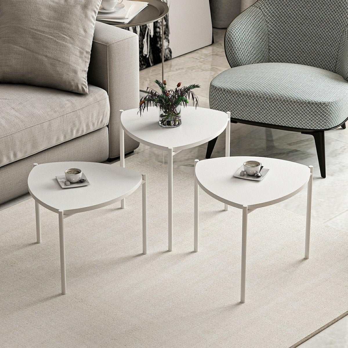 Alb - 45x45x45 cm - 3 bucăți | SKU: 506MNR1222 | Măsuță de cafea Lenny, varianta Alb - 45x45x45 cm - 3 bucăți, produs pentru amenajarea locuinței, disponibil online în România la CasaMob