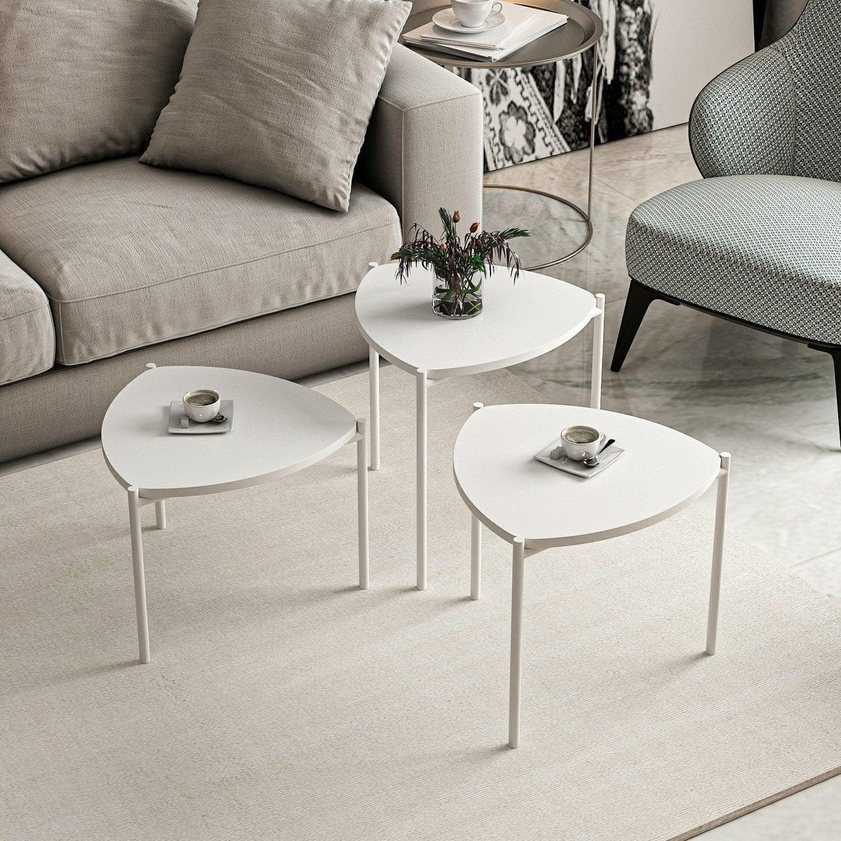 Alb - 45x45x45 cm - 3 bucăți | SKU: 506MNR1222 | Măsuță de cafea Lenny, varianta Alb - 45x45x45 cm - 3 bucăți, produs pentru amenajarea locuinței, disponibil online în România la CasaMob
