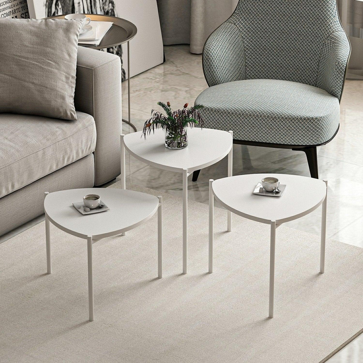 Alb - 45x45x45 cm - 3 bucăți | SKU: 506MNR1222 | Măsuță de cafea Lenny, varianta Alb - 45x45x45 cm - 3 bucăți, produs pentru amenajarea locuinței, disponibil online în România la CasaMob