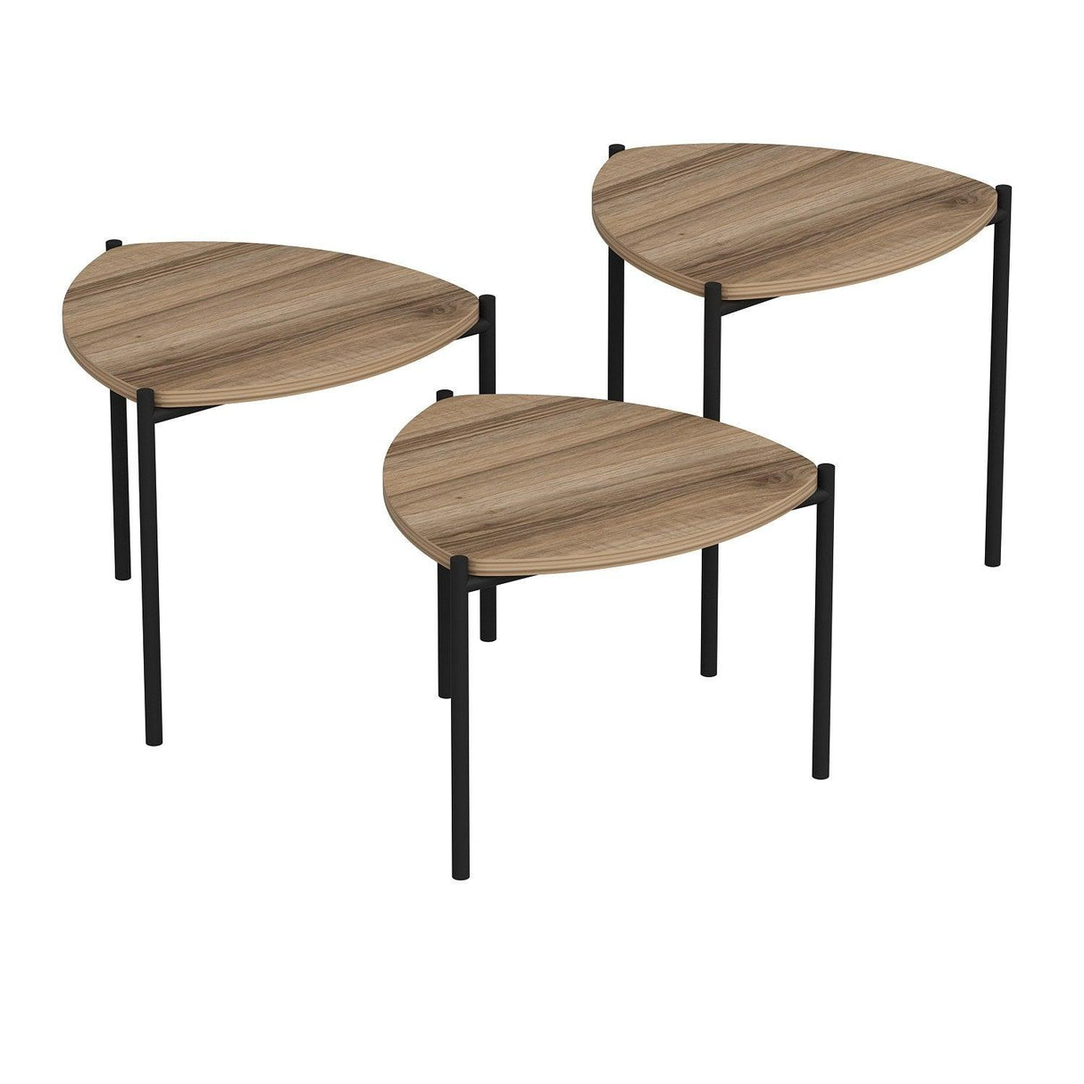 Măsuță de cafea Lenny, Diverse culori, Diverse configurații, Diverse dimensiuni - Nuc - 45x45x45 cm - 3 bucăți | SKU: 506MNR1225 | Măsuță de cafea Lenny, varianta Nuc - 45x45x45 cm - 3 bucăți, produs pentru amenajarea locuinței, disponibil online în România la CasaMob