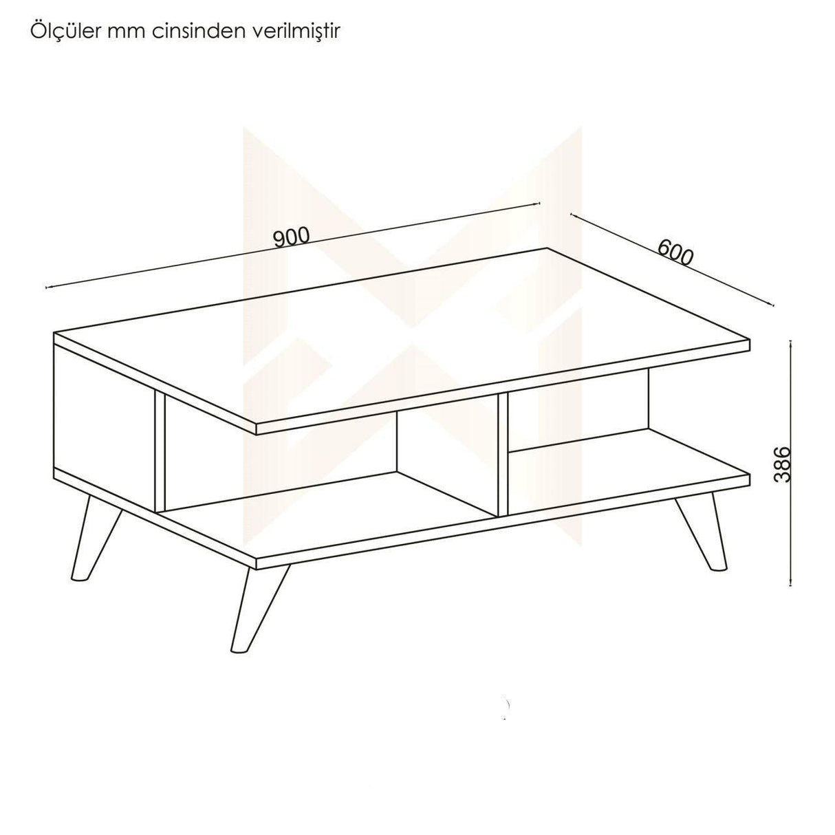 Măsuță de cafea Lyon, Diverse culori, 90x60x39 cm - Negru - Nuc | SKU: 506MNR1239 | Măsuță de cafea Lyon, 90x60x39 cm, varianta Negru - Nuc, produs pentru amenajarea locuinței, disponibil online în România la CasaMob