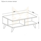 Măsuță de cafea Lyon, Diverse culori, 90x60x39 cm - Negru - Nuc | SKU: 506MNR1239 | Măsuță de cafea Lyon, 90x60x39 cm, varianta Negru - Nuc, produs pentru amenajarea locuinței, disponibil online în România la CasaMob
