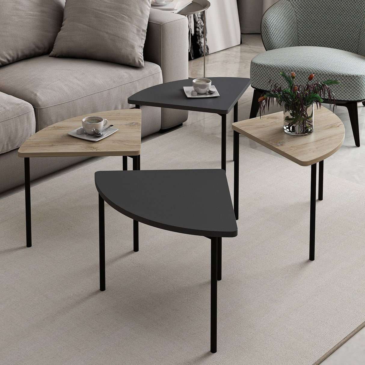 Mobila Emma 90x42 - Anthracite, SKU 506MNR1243
