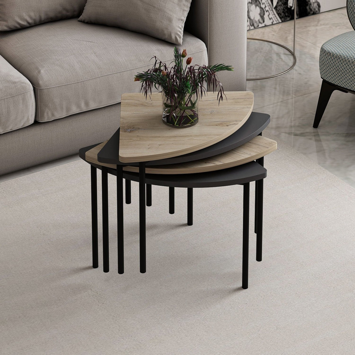 Mobila Emma 90x42 - Anthracite, SKU 506MNR1243