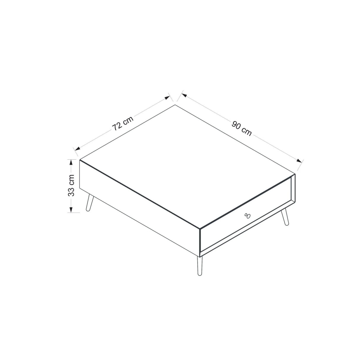 Măsuță de cafea Olina - 8890, Antracit, 90x72x33 cm