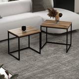 Set 2 măsuțe de cafea Vera - 4798, Nuc, 50x38x46 cm