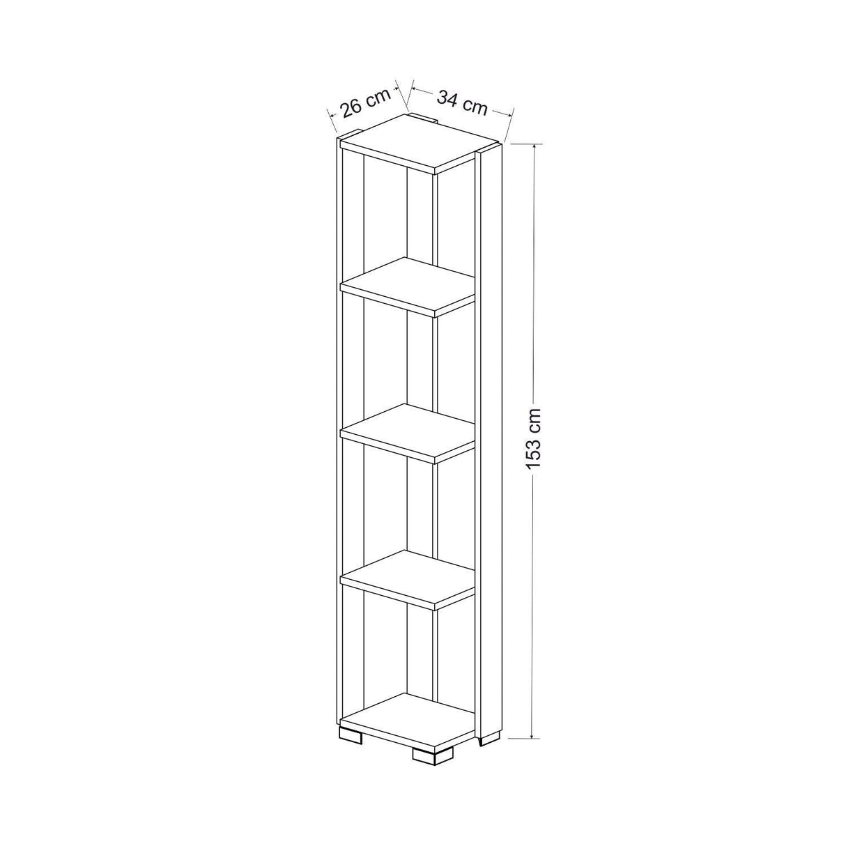 Bibliotecă Neg, Diverse culori, 34x26x153 cm - Antracit | SKU: 506MNR1402 | Bibliotecă Neg, 34x26x153 cm, varianta Antracit, produs pentru amenajarea locuinței, disponibil online în România la CasaMob