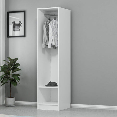 Cuier cu Pantofar Kale 190, Alb, 45x190x52 cm