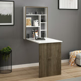 Birou Magicbox, Alb - Stejar, 77x58x75 cm