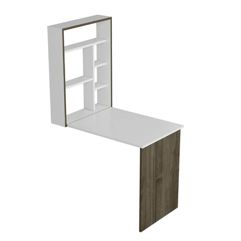 Birou Magicbox, Alb - Stejar, 77x58x75 cm