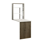 Birou Magicbox, Alb - Stejar, 77x58x75 cm