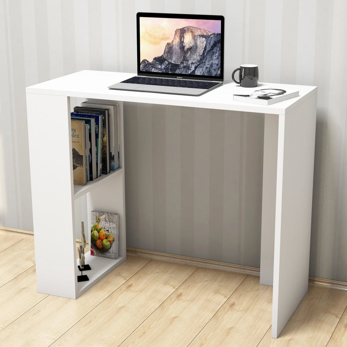 Birou Nano, Alb, 90x40x75 cm