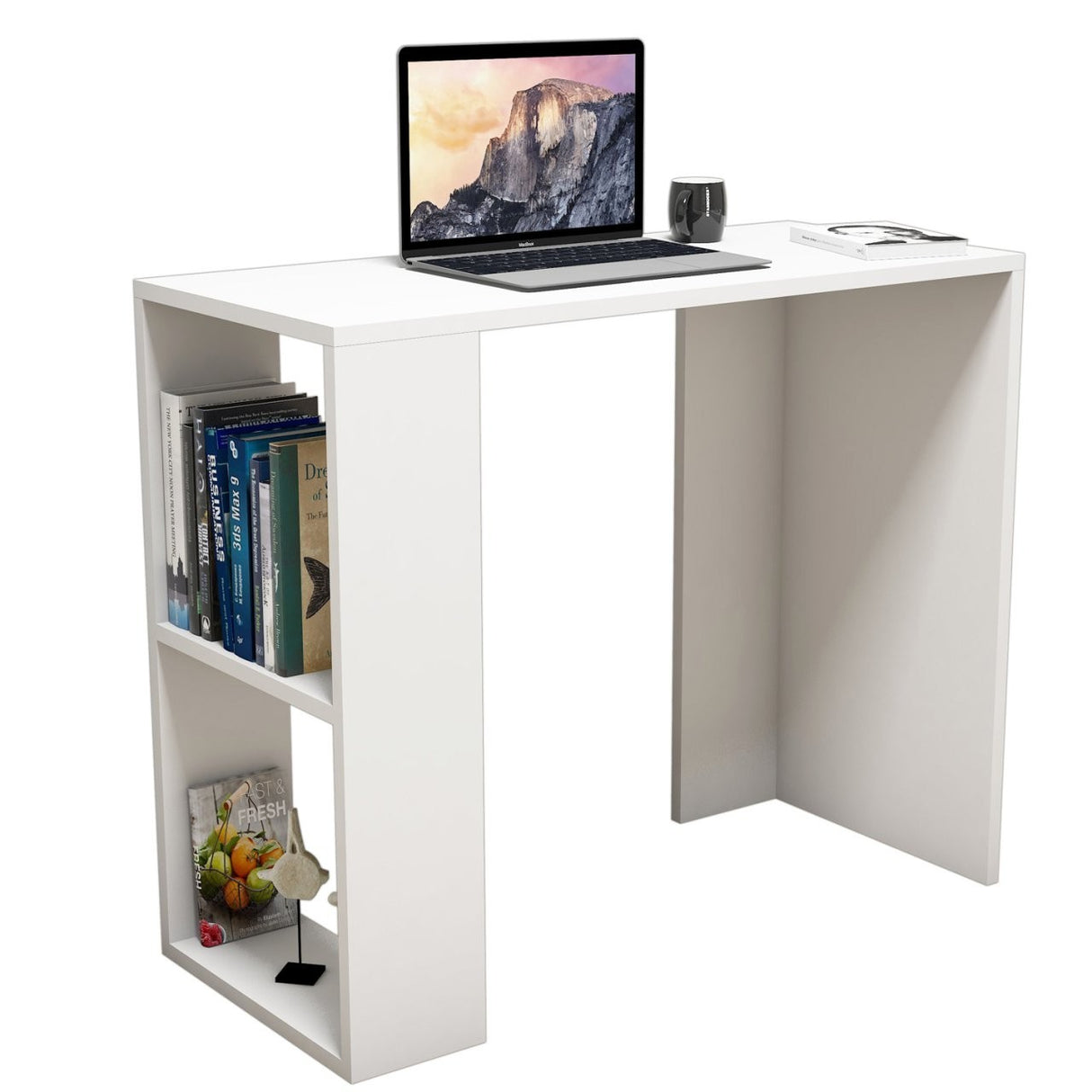 Birou Nano, Alb, 90x40x75 cm