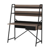 Birou Arte, Nuc - Negru, 124x55x150 cm