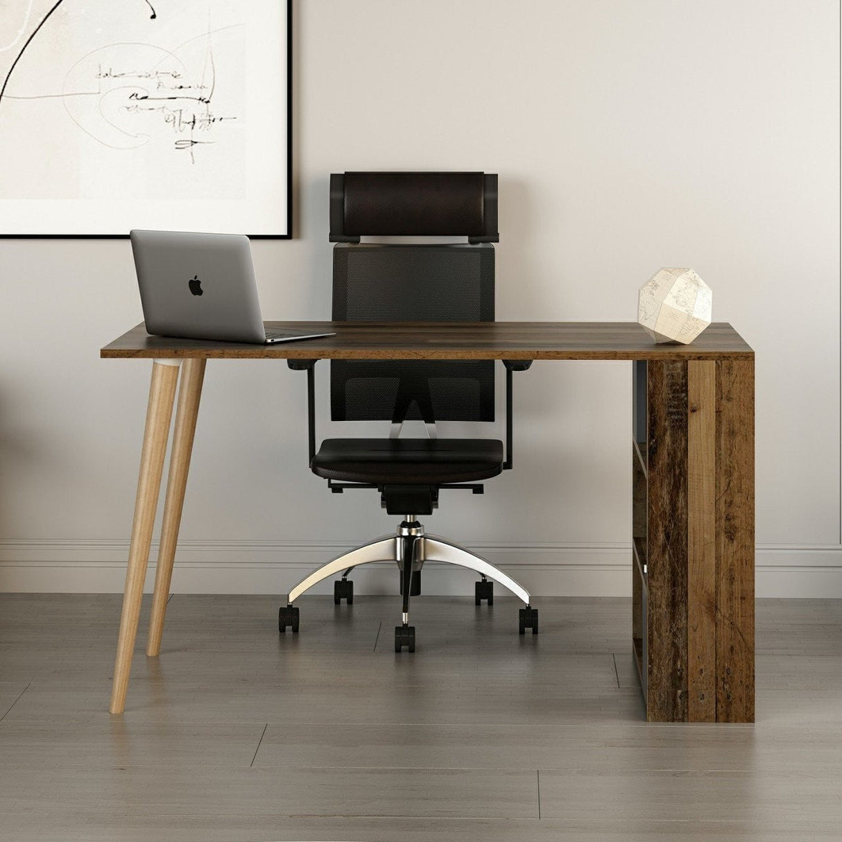 Birou Pina, Diverse culori, 120x60x74 cm - Nuc - Antracit | SKU: 506MNR3339 | Birou Pina, 120x60x74 cm, varianta Nuc - Antracit, produs pentru amenajarea locuinței, disponibil online în România la CasaMob
