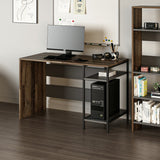 Birou Tiran Shelf, Nuc - Antracit, 120x60x74 cm