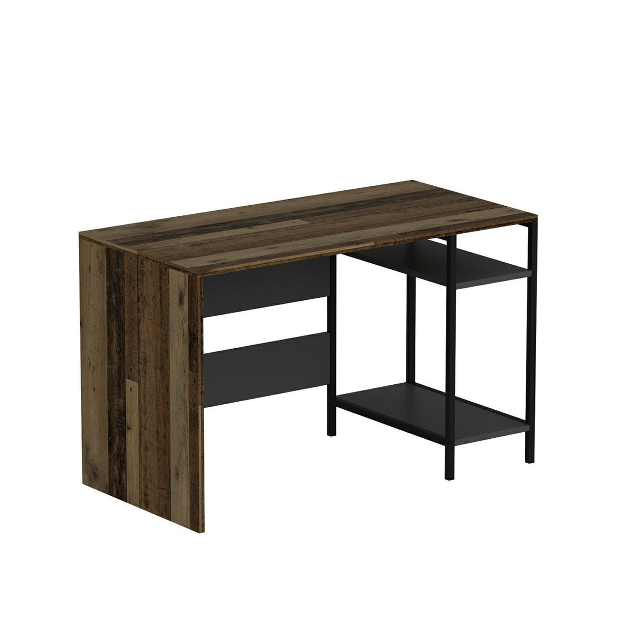 Birou Tiran Shelf, Nuc - Antracit, 120x60x74 cm
