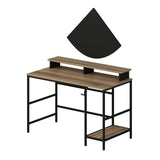 Birou Greta L, Dore - Negru, 120x60x74 cm