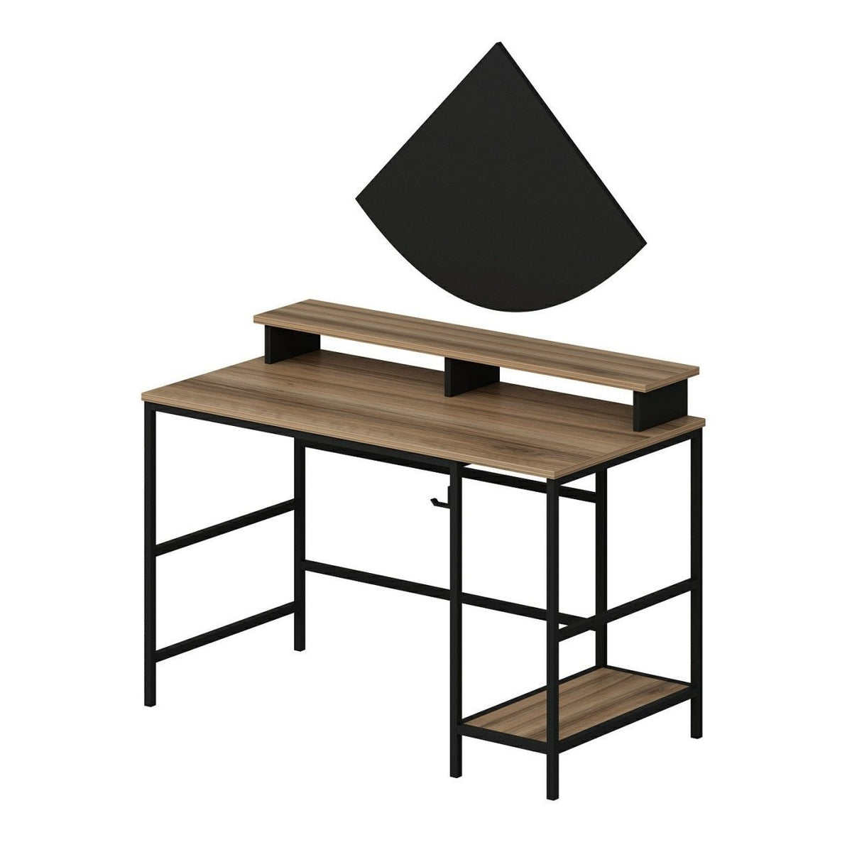 Birou Greta L, Dore - Negru, 120x60x74 cm, SKU 506MNR3343, imagine 5