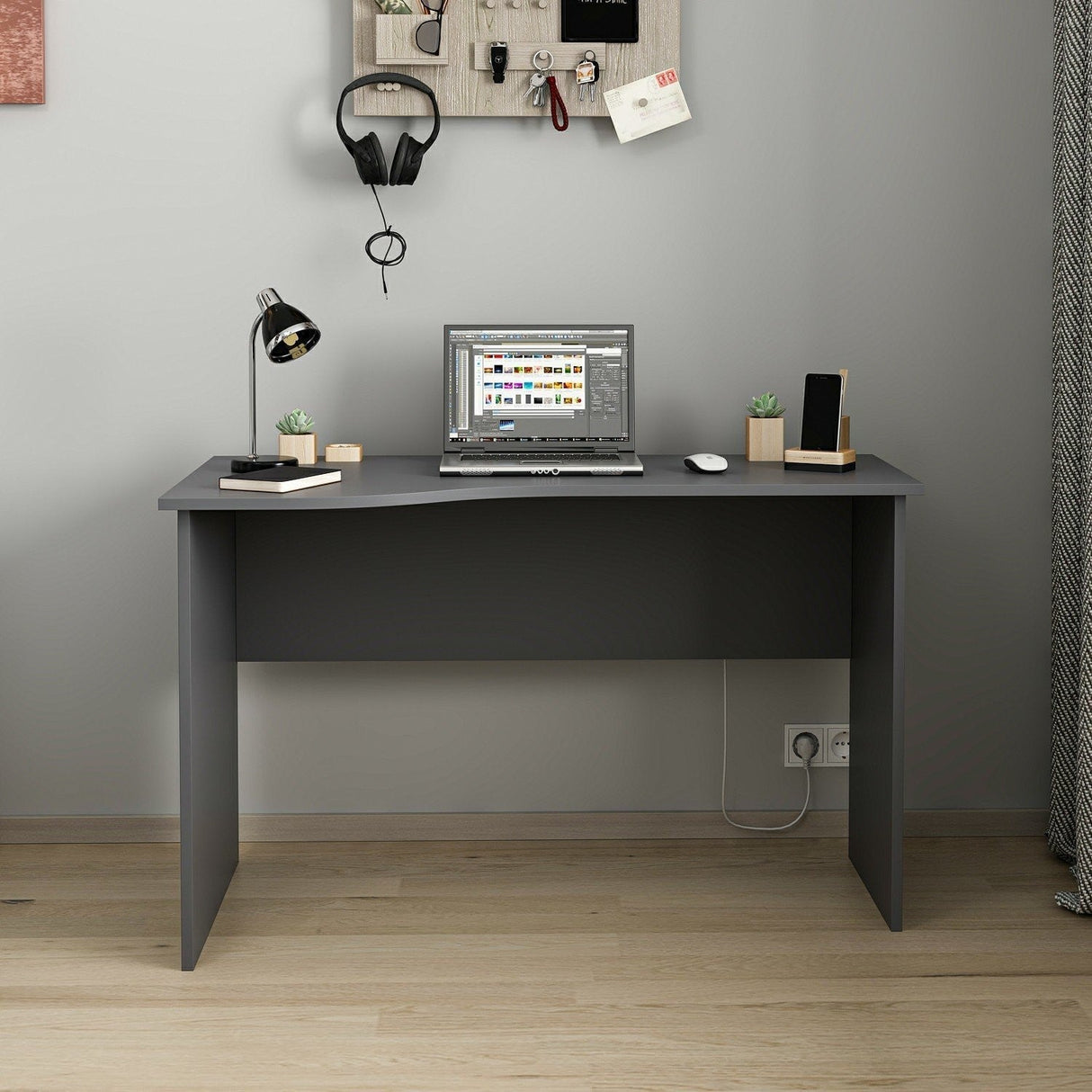 Birou June, Diverse culori, 120x60x74 cm - Antracit | SKU: 506MNR3349 | Birou June, 120x60x74 cm, varianta Antracit, produs pentru amenajarea locuinței, disponibil online în România la CasaMob