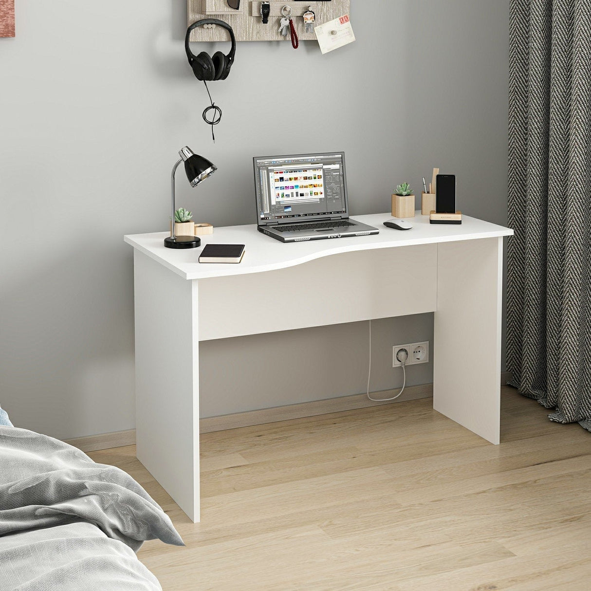 Birou June, Diverse culori, 120x60x74 cm - Alb | SKU: 506MNR3350 | Birou June, 120x60x74 cm, varianta Alb, produs pentru amenajarea locuinței, disponibil online în România la CasaMob