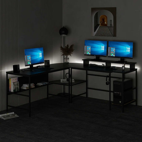 Birou Greta RGB - 8536, Negru, 180x60x74 cm