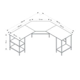 Birou Power L - 8537, Negru, 180x60x76 cm