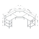 Birou Power Raflı L, Alb, 180x60x90 cm