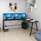 Birou Team L, Diverse culori, 180x60x76 cm - Negru | SKU: 506MNR3359 | Birou Team L, 180x60x76 cm, varianta Negru, produs pentru amenajarea locuinței, disponibil online în România la CasaMob
