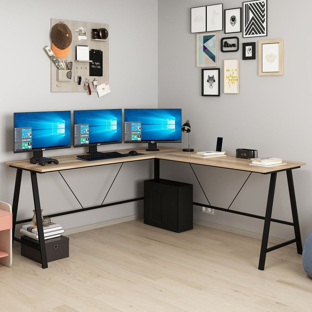 Birou Team L, Diverse culori, 180x60x76 cm - Dore | SKU: 506MNR3360 | Birou Team L, 180x60x76 cm, varianta Dore, produs pentru amenajarea locuinței, disponibil online în România la CasaMob